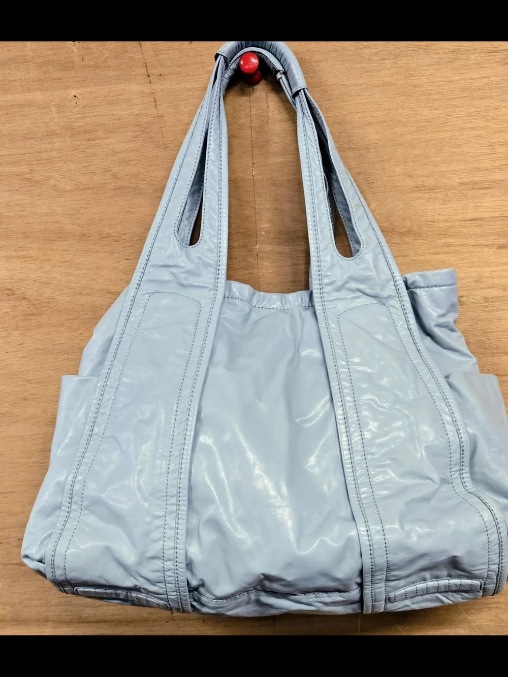 Kenneth Cole Light Blue Leather Shoulder Tote